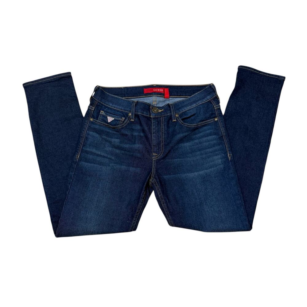 Guess Los Angeles Skinny Jeans Blue Cotton Stretch Mid Rise Size 32X30